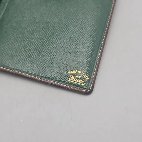 GUCCI - Old Gucci Bifold Long Wallet in Brown & Tan - Vintage Monogram Logo - Picture 8 of 16